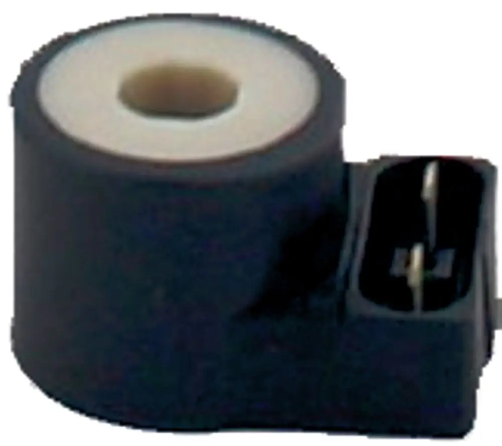 Schwarzer Magnetschalter mit zylindrischer Form und seitlichem Anschluss. Abgebildet ist ein Produkt von Wolf, gut geeignet für Anwendungen in Geräten.
